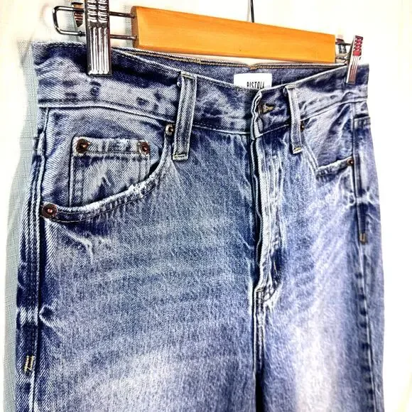 PISTOLA Cassie Jeans Women's 27 Medium Wash High Rise Straight Leg Button Fly - Picture 5 of 12